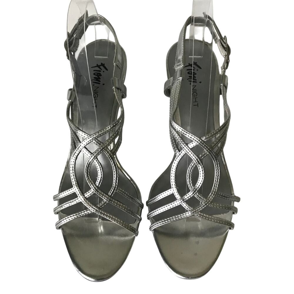 Fioni Night Womens High Heel Shoes Evening Prom Party Elegant Silver Size 9